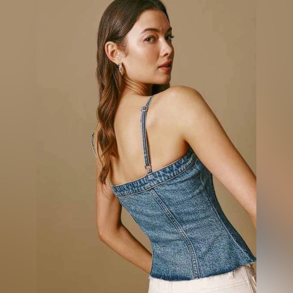 reformation coco denim bustier top in Colorado - size 4 - Picture 3 of 6